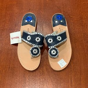 Jack Rogers Navy and Silver Sandals, Size 7.5, New with Tags